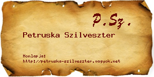 Petruska Szilveszter névjegykártya